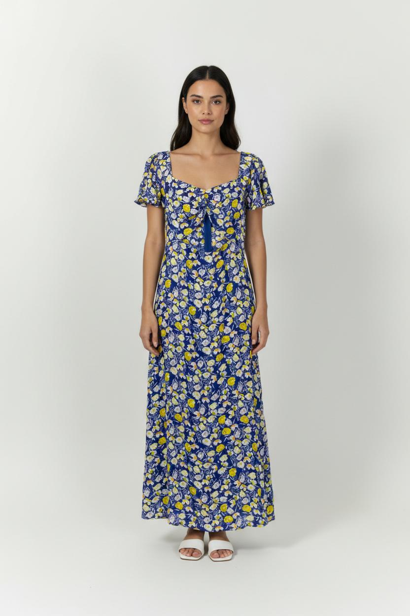 Robe Longue Bleue et Jaune - Taille L/40 de la marque Karl Marc John | PARAD94603 - Vendu par Paradigme - Image 1