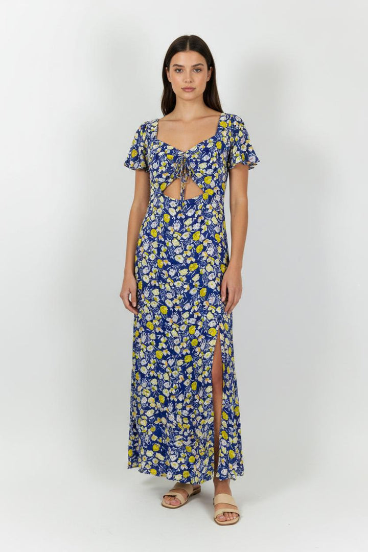 Robe Longue Bleue et Jaune - Taille L/40 de la marque Karl Marc John | PARAD94604 - Vendu par Paradigme - Image 1