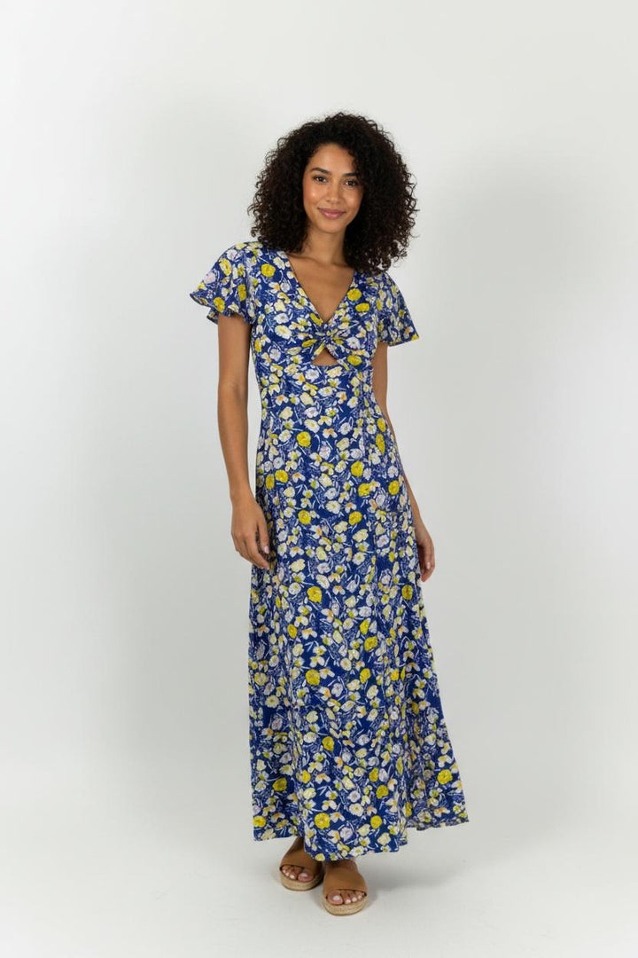 Robe Longue Bleue et Jaune - Taille L/40 de la marque Karl Marc John | PARAD94605 - Vendu par Paradigme - Image 1