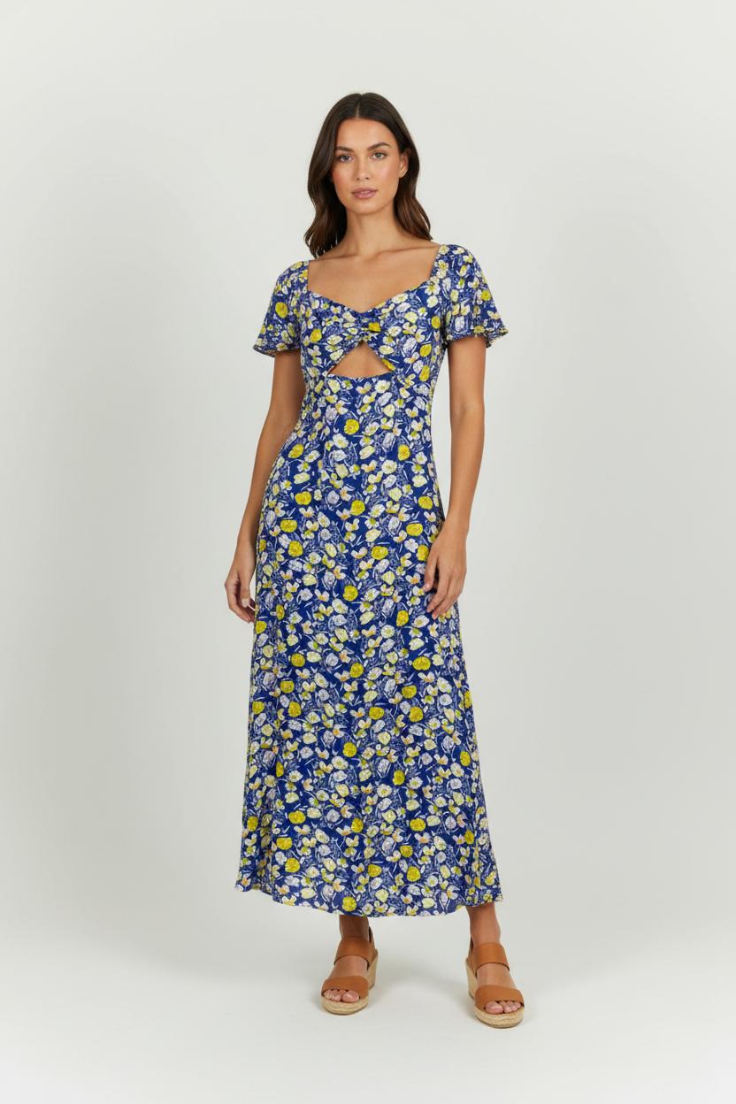 Robe Longue Bleu et Jaune - Taille L/40 de la marque Karl Marc John | PARAD94611 - Vendu par Paradigme - Image 1