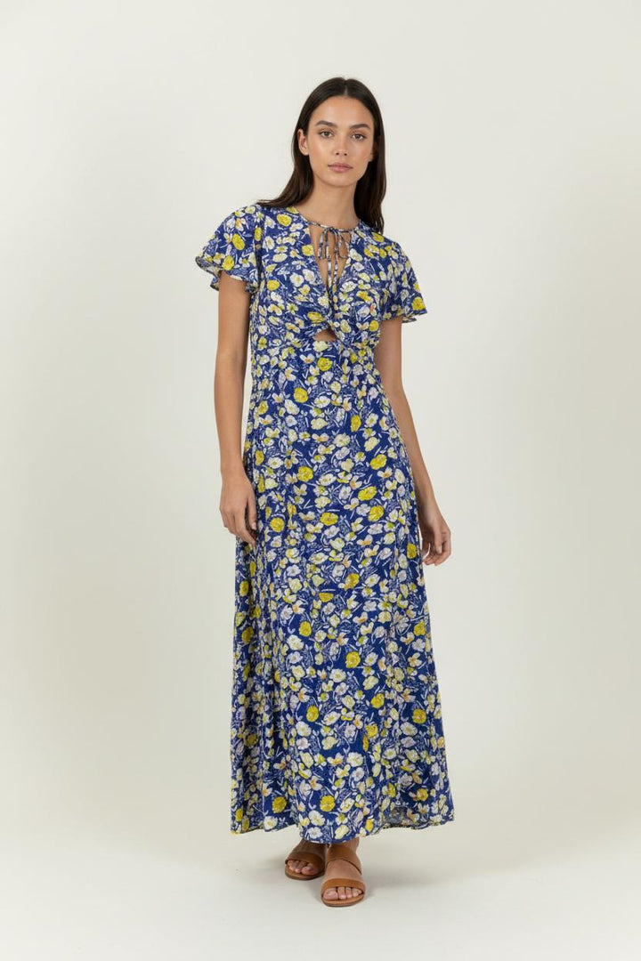 Robe Longue Bleue et Jaune - Taille L/40 de la marque Karl Marc John | PARAD94612 - Vendu par Paradigme - Image 1