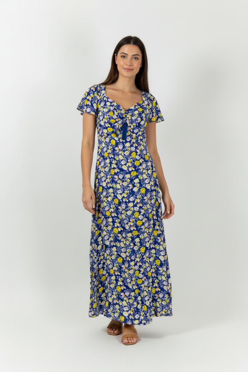 Robe Longue Bleu et Jaune - Taille L/40 de la marque Karl Marc John | PARAD94613 - Vendu par Paradigme - Image 1