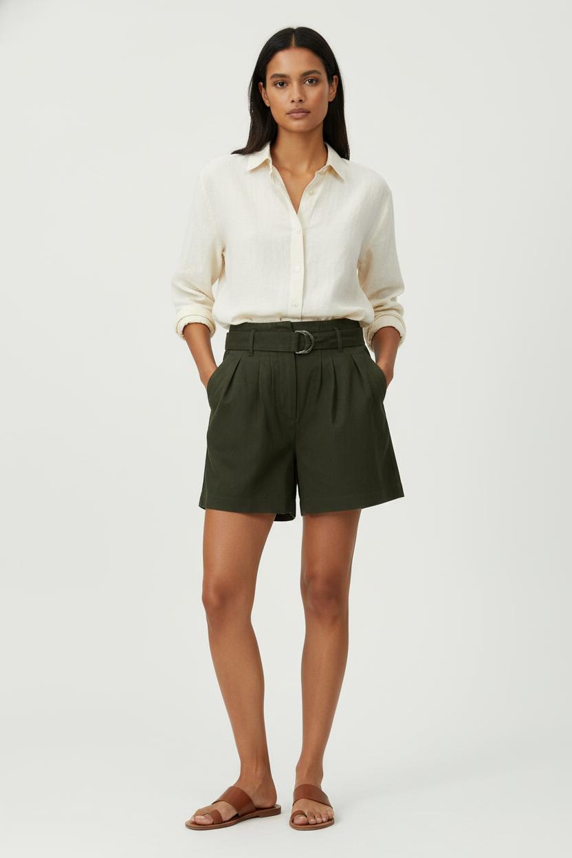 Short Taille Haute Vert Foncé - Taille S/36 de la marque Maje | PARAD94617 - Vendu par Paradigme - Image 1