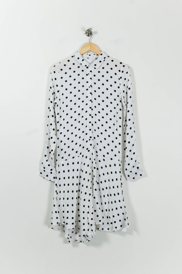 Robe Longue Blanche à Pois Noirs - Taille XS/34 de la marque Karl Marc John | PARAD94659 - Vendu par Paradigme - Image 2