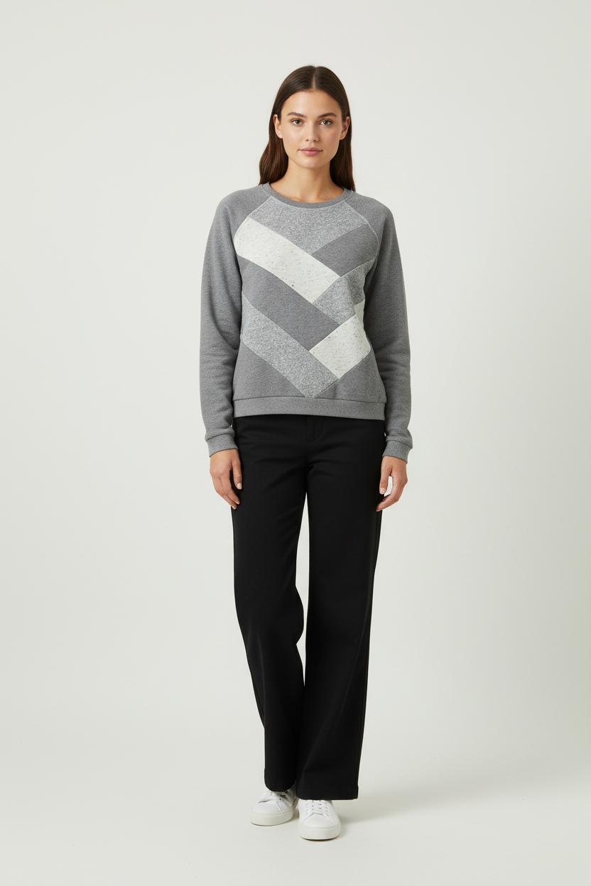 Sweat Gris et Blanc - Taille S/36 de la marque Sud express | PARAD94701 - Vendu par Paradigme - Image 1