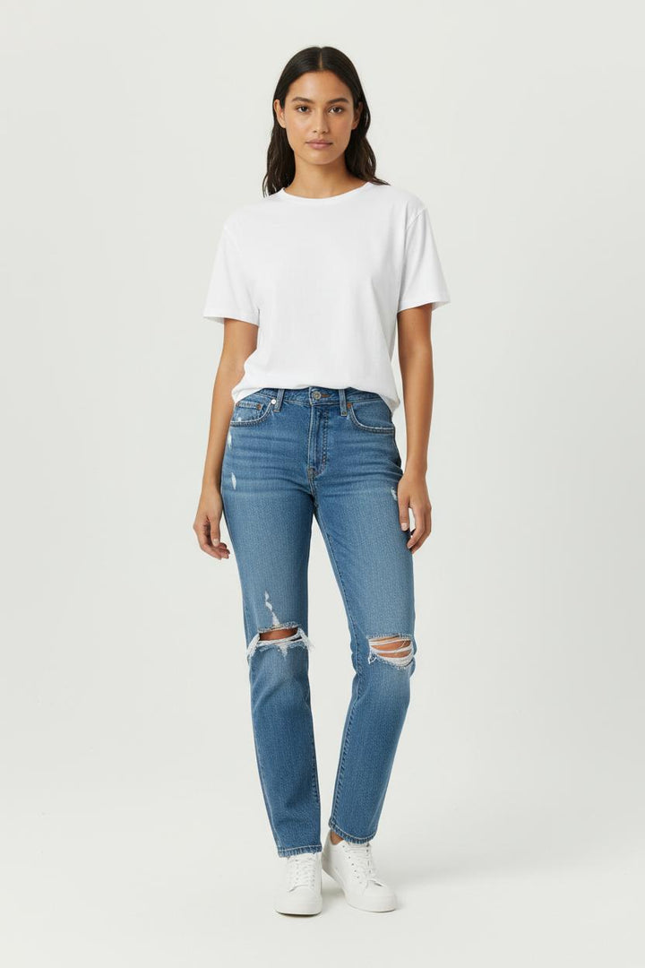 Jean Droit Déchiré Bleu - Taille XS/34 de la marque Levi's | PARAD94702 - Vendu par Paradigme - Image 1