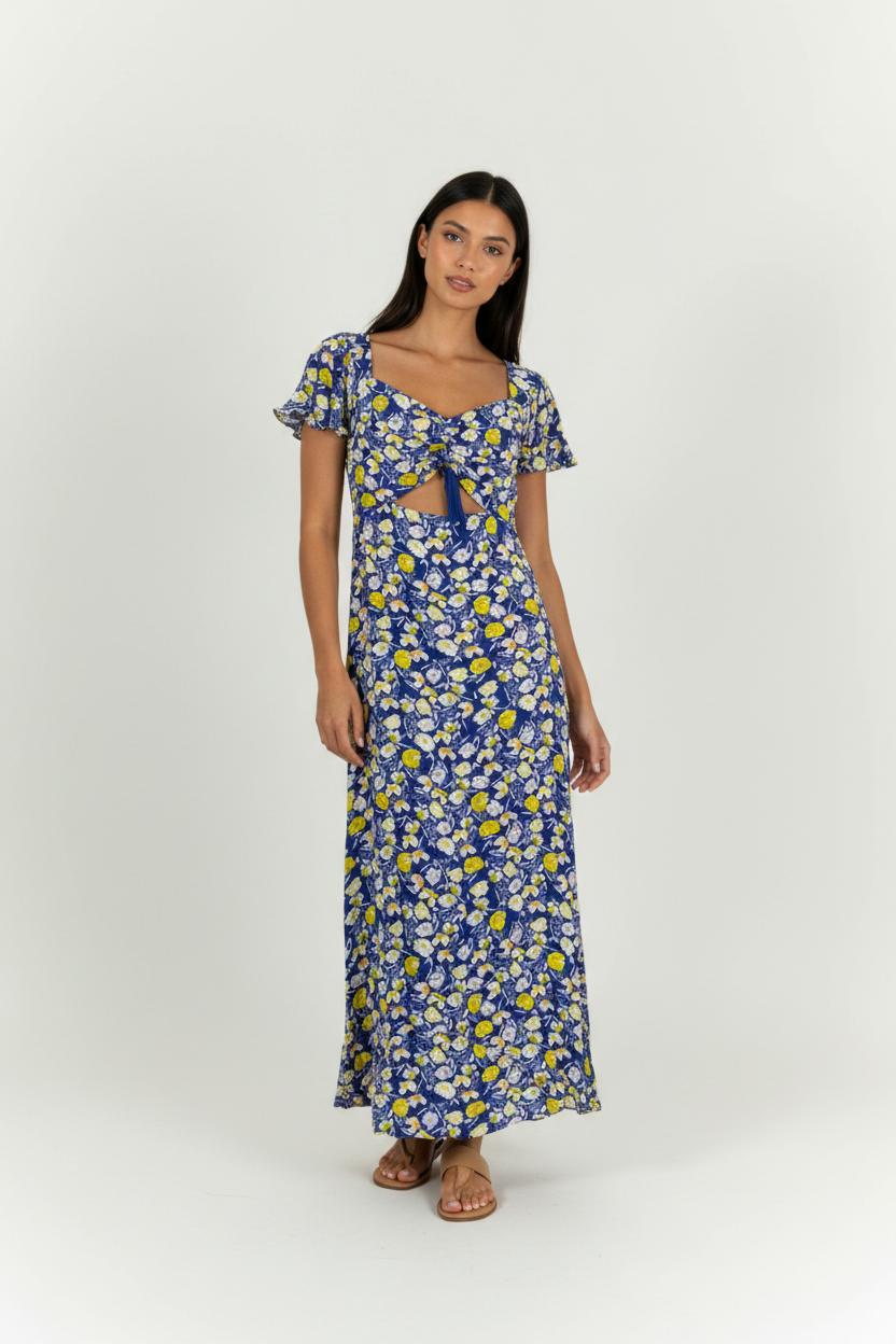 Robe Longue Bleue et Jaune - Taille M/38 de la marque Karl Marc John | PARAD94728 - Vendu par Paradigme - Image 1