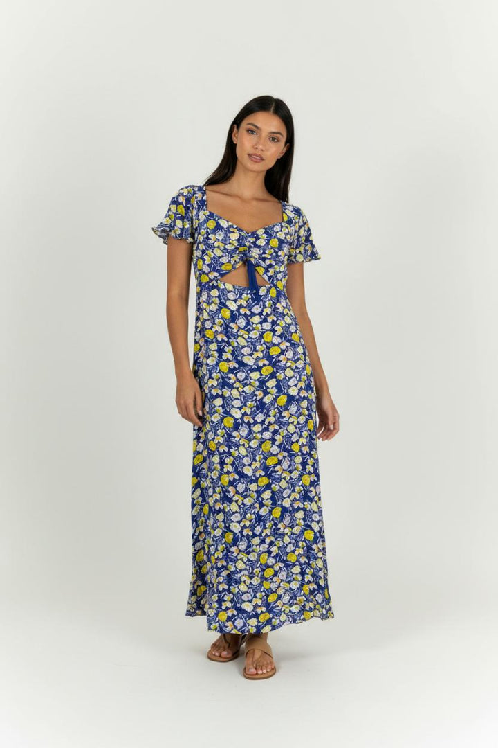 Robe Longue Bleue et Jaune - Taille M/38 de la marque Karl Marc John | PARAD94728 - Vendu par Paradigme - Image 1