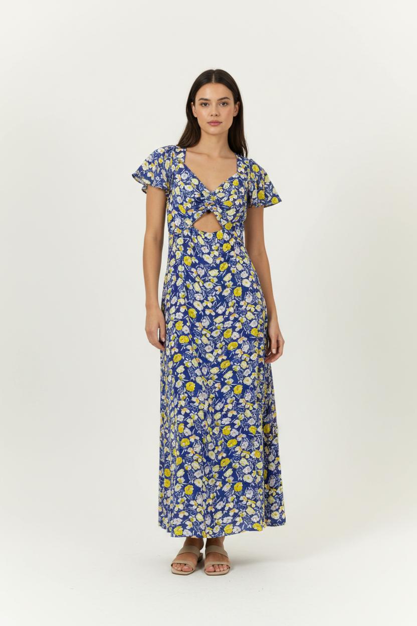 Robe Longue Bleue et Jaune - Taille S/36 de la marque Karl Marc John | PARAD94731 - Vendu par Paradigme - Image 1