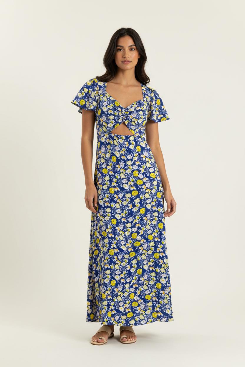 Robe Longue Bleu et Jaune - Taille M/38 de la marque Karl Marc John | PARAD94735 - Vendu par Paradigme - Image 1