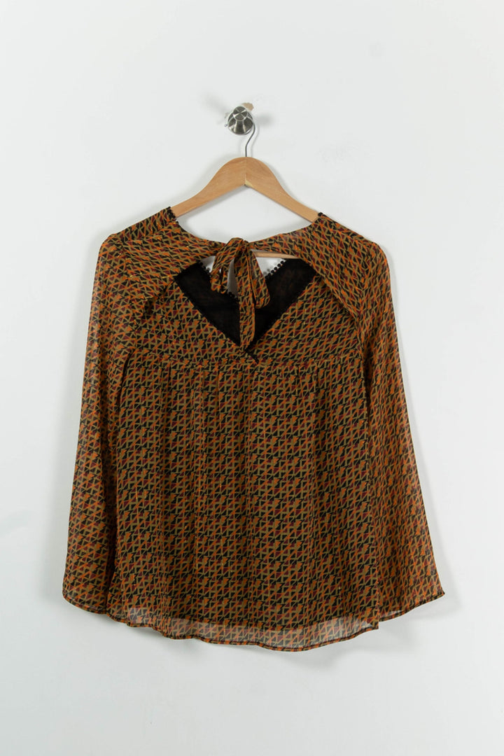 Blouse Noire et Orange - Taille XS/34 de la marque Sud express | PARAD94738 - Vendu par Paradigme - Image 4