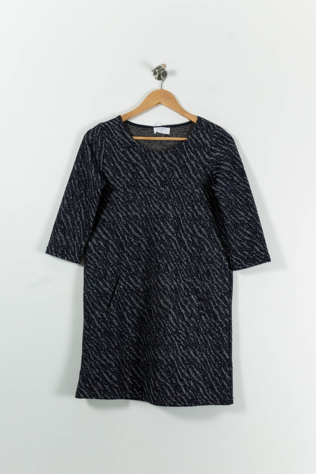Robe Droite Bleue et Noire - Taille M/38 de la marque Garance Paris | PARAD94739 - Vendu par Paradigme - Image 2