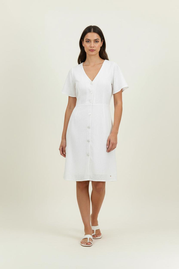 Robe Boutonnée Blanche - Taille S/36 de la marque Karl Marc John | PARAD94749 - Vendu par Paradigme - Image 1