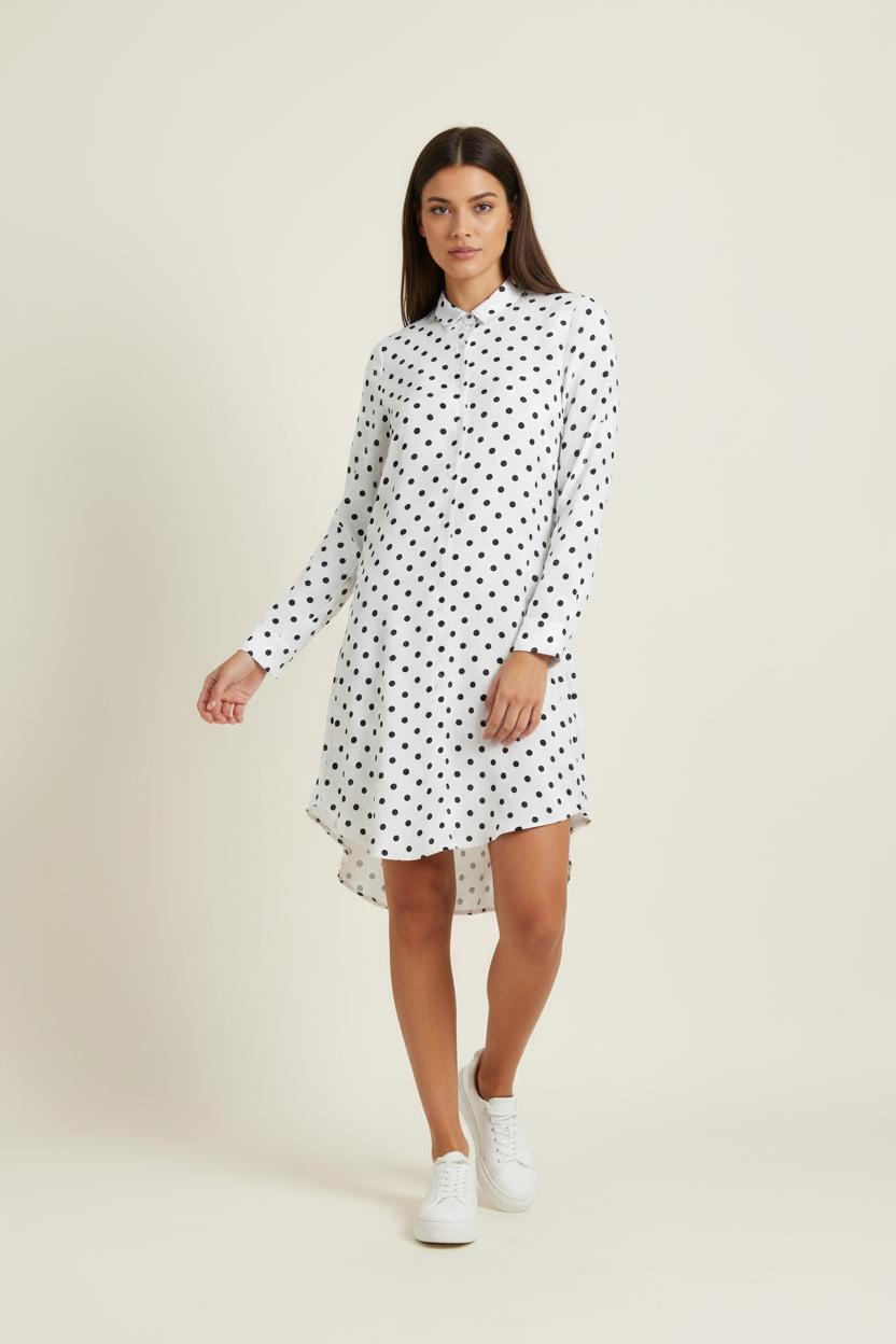 Robe Blanche à Pois Noirs - Taille S/36 de la marque Karl Marc John | PARAD94763 - Vendu par Paradigme - Image 1