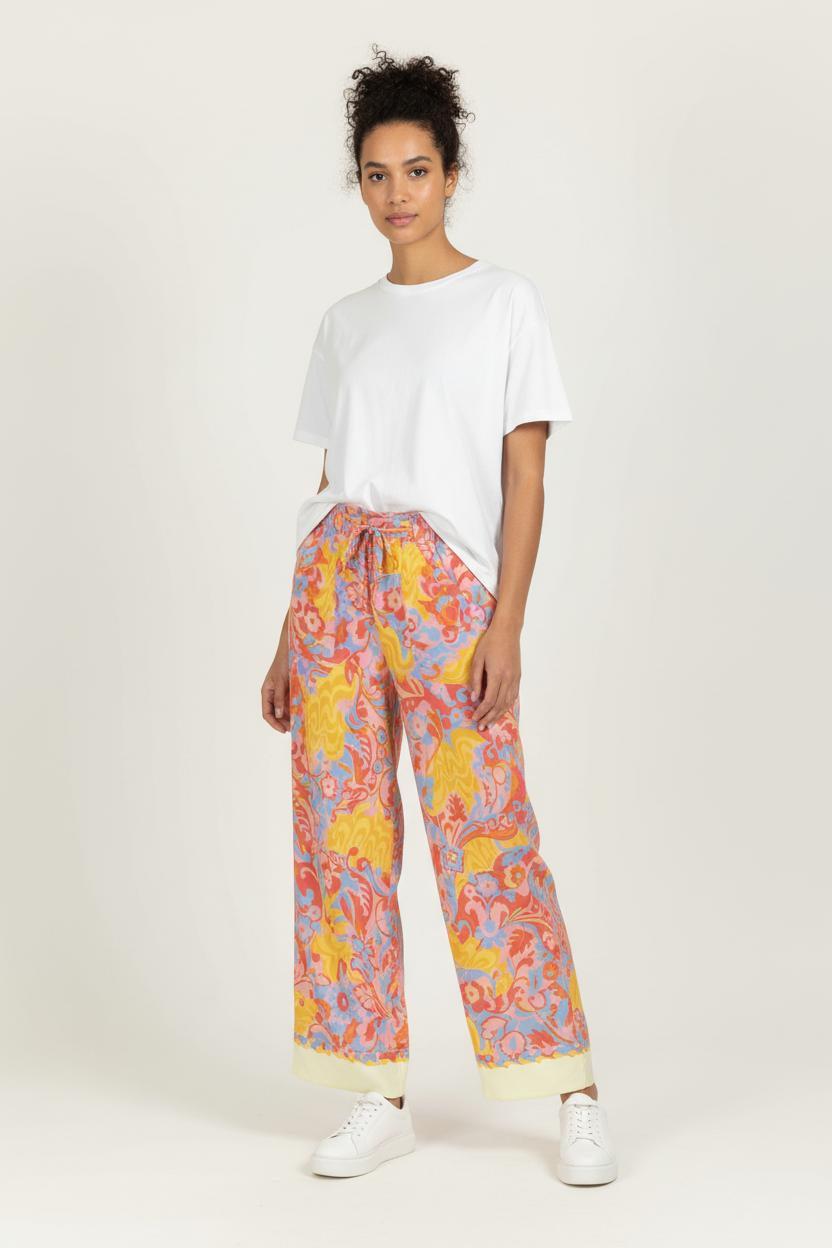 Pantalon Large Rose et Jaune - Taille XS/34 de la marque Sézane | PARAD94768 - Vendu par Paradigme - Image 1