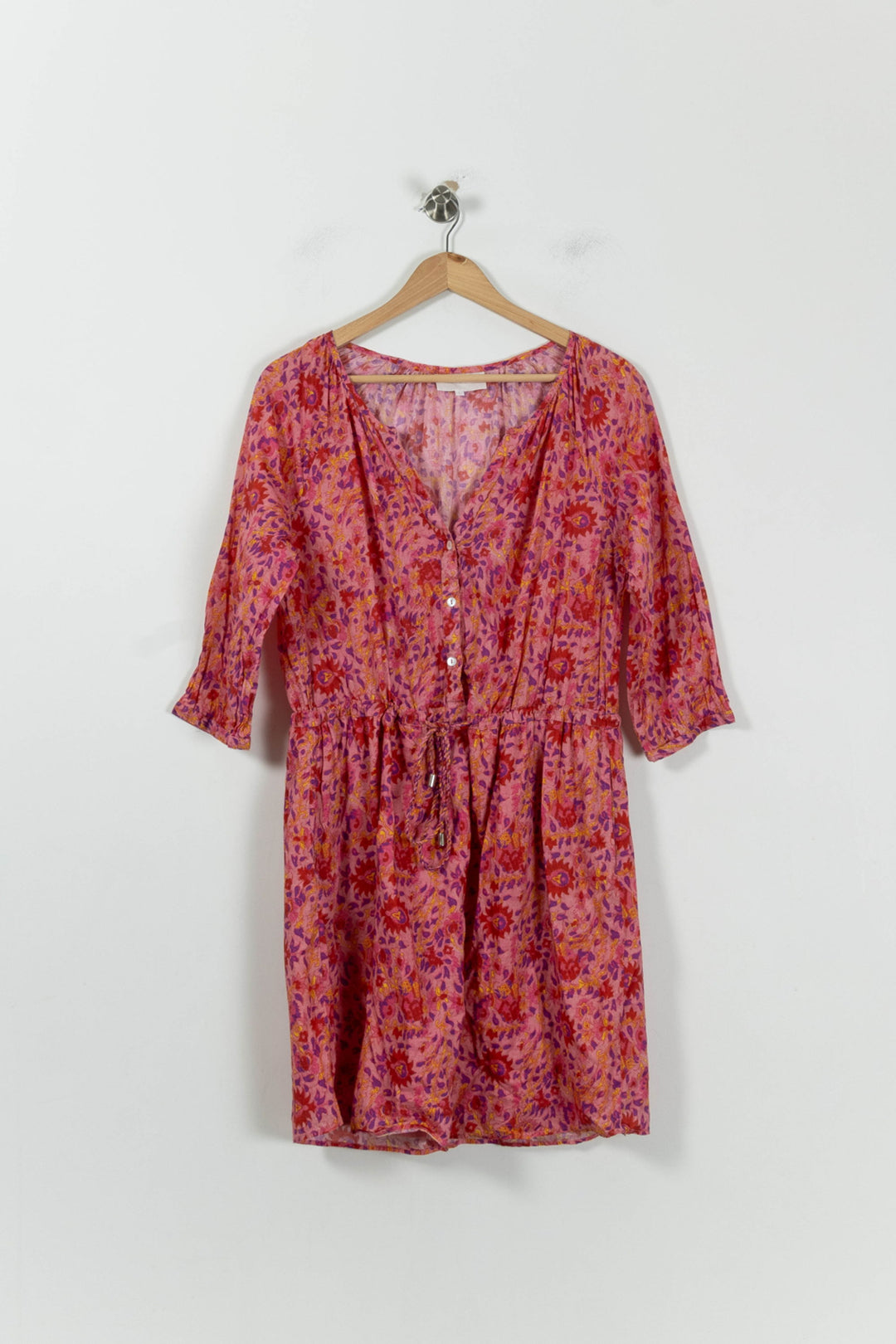 Robe Fleurie Rose et Rouge - Taille L/40 de la marque Sud express | PARAD94770 - Vendu par Paradigme - Image 2