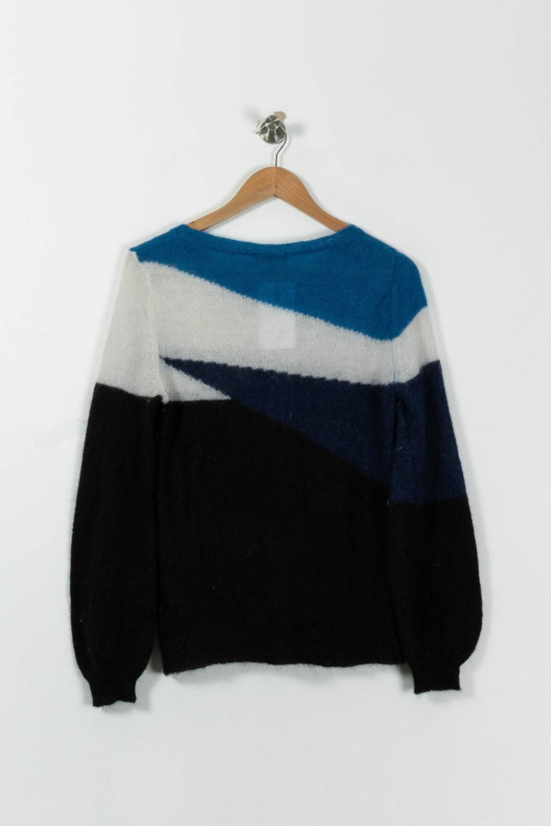 Pull Bleu Noir et Blanc - Taille L/40 de la marque Caroll | PARAD94824 - Vendu par Paradigme - Image 4