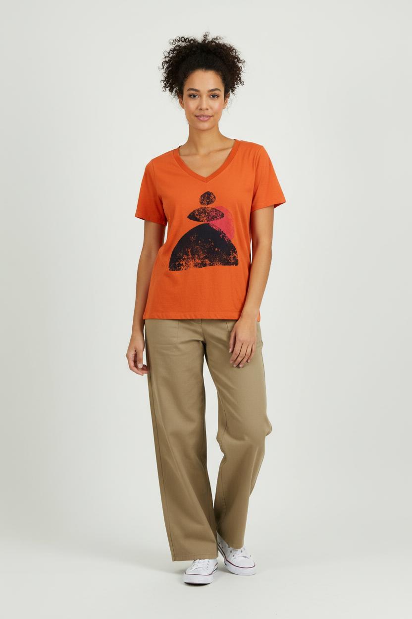 Tee-shirt Orange - Taille S/36 de la marque One Step | PARAD94837 - Vendu par Paradigme - Image 1
