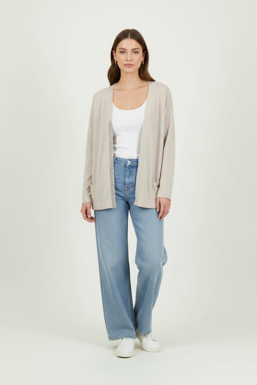 Cardigan Beige - Taille S/36 de la marque La Fée Maraboutée | PARAD94848 - Vendu par Paradigme - Image 1