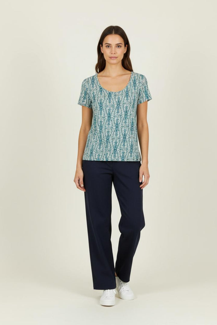 T-shirt Vert et Blanc - Taille S/36 de la marque IKKS | PARAD94870 - Vendu par Paradigme - Image 1