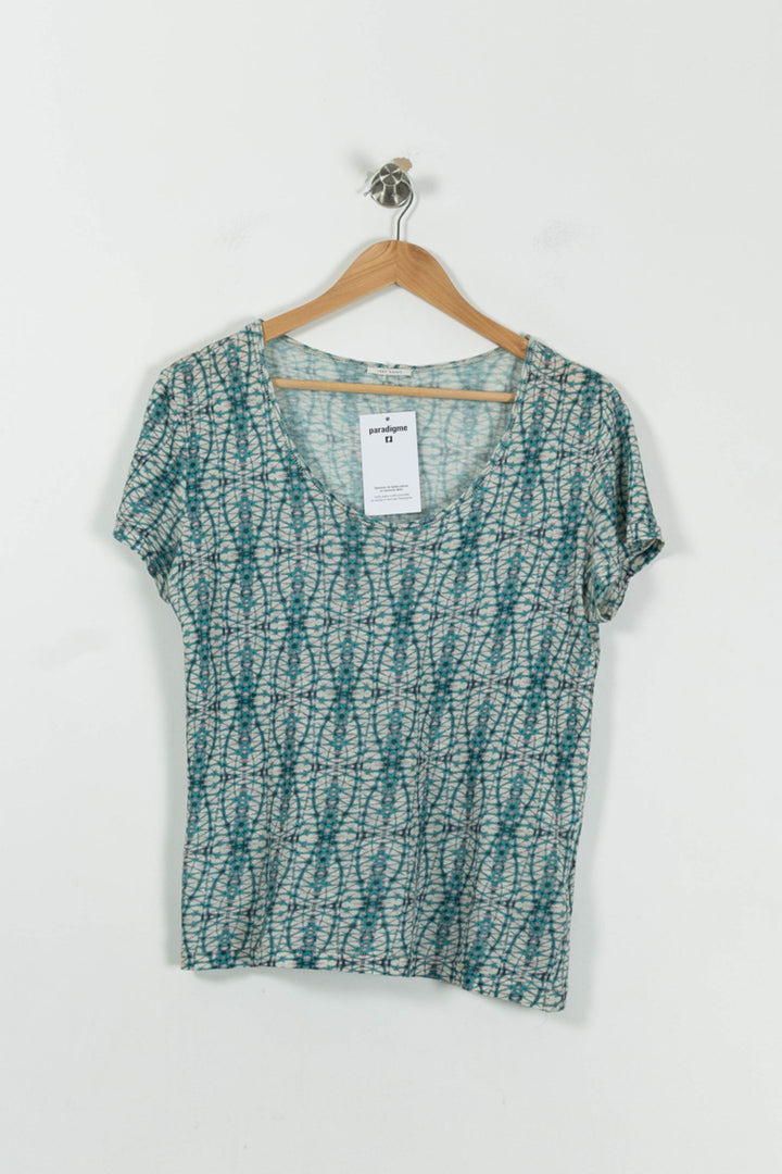 T-shirt Vert et Blanc - Taille S/36 de la marque IKKS | PARAD94870 - Vendu par Paradigme - Image 2