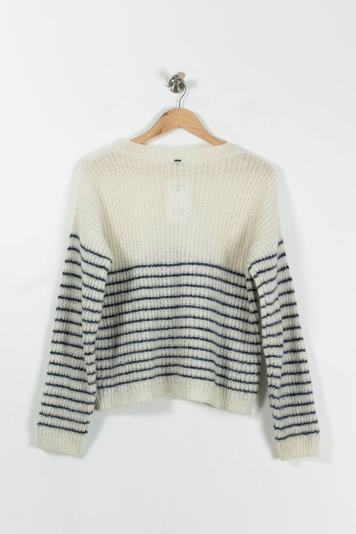 Pull Blanc et Bleu Marine - Taille M/38 de la marque IKKS | PARAD94874 - Vendu par Paradigme - Image 4