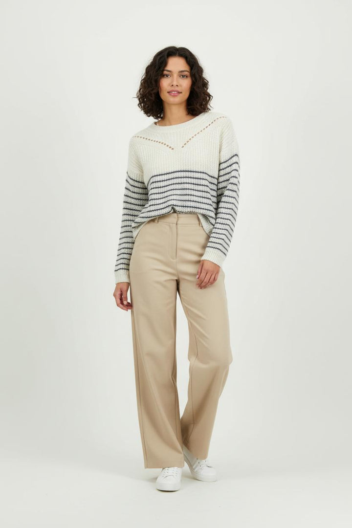 Pull Blanc et Bleu Marine - Taille M/38 de la marque IKKS | PARAD94874 - Vendu par Paradigme - Image 1