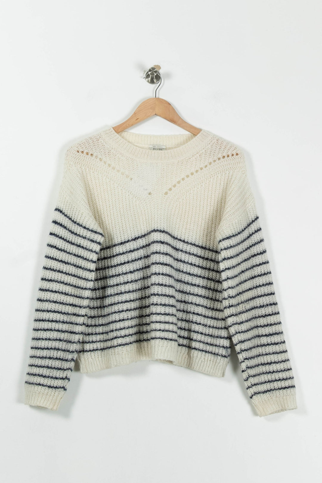Pull Blanc et Bleu Marine - Taille M/38 de la marque IKKS | PARAD94874 - Vendu par Paradigme - Image 2