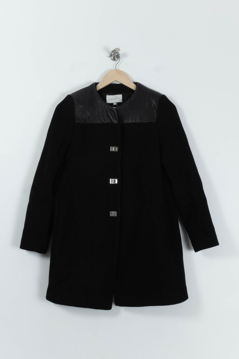 Manteau Noir - Taille S/36 de la marque Sandro | PARAD94890 - Vendu par Paradigme - Image 2