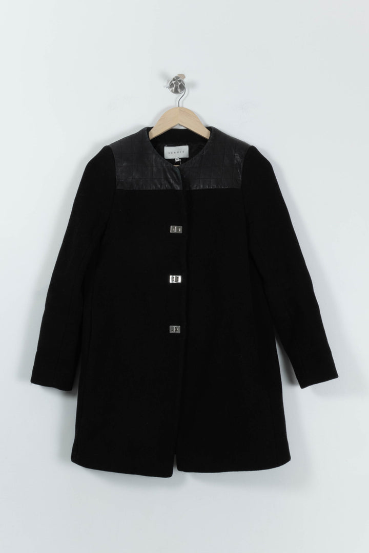 Manteau Noir - Taille S/36 de la marque Sandro | PARAD94890 - Vendu par Paradigme - Image 2