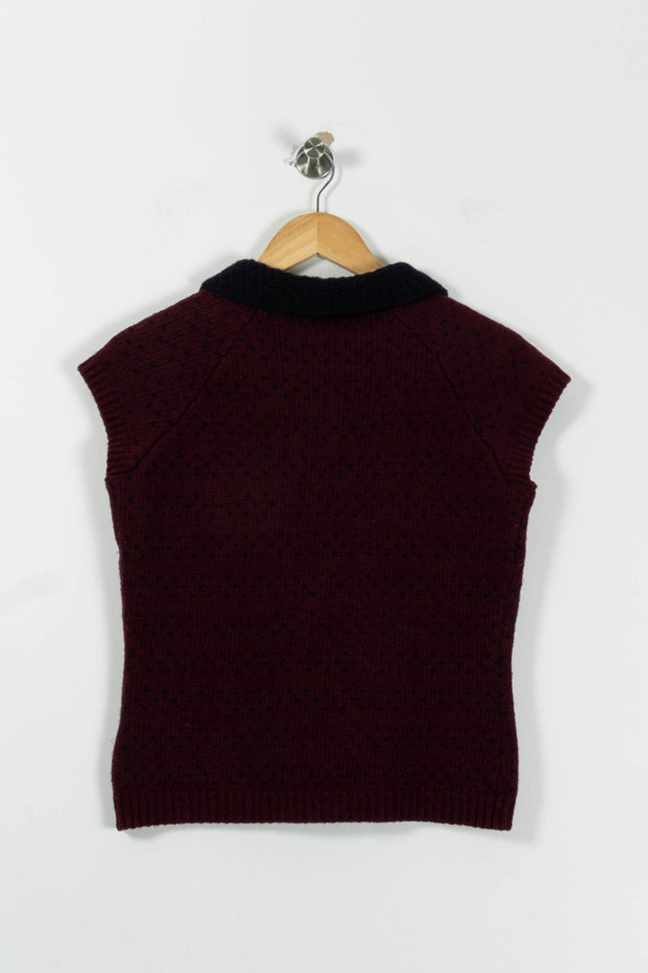 Pull Sans Manches Bordeaux et Noir - Taille S/36 de la marque Manoush | PARAD94910 - Vendu par Paradigme - Image 4