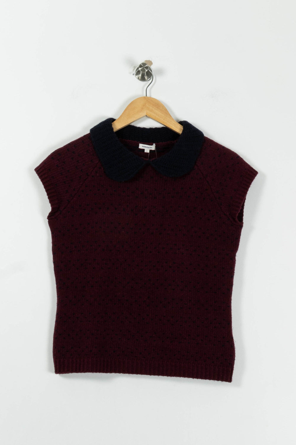 Pull Sans Manches Bordeaux et Noir - Taille S/36 de la marque Manoush | PARAD94910 - Vendu par Paradigme - Image 2