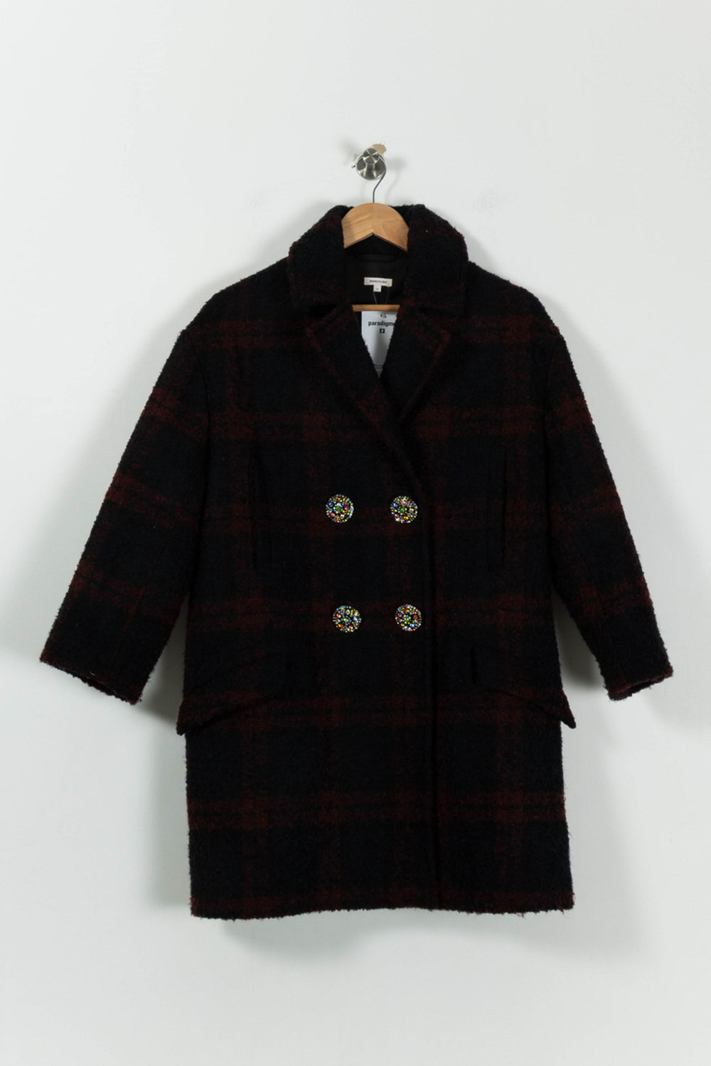 Manteau Long Bordeaux et Noir - Taille S/36 de la marque Manoush | PARAD94912 - Vendu par Paradigme - Image 2