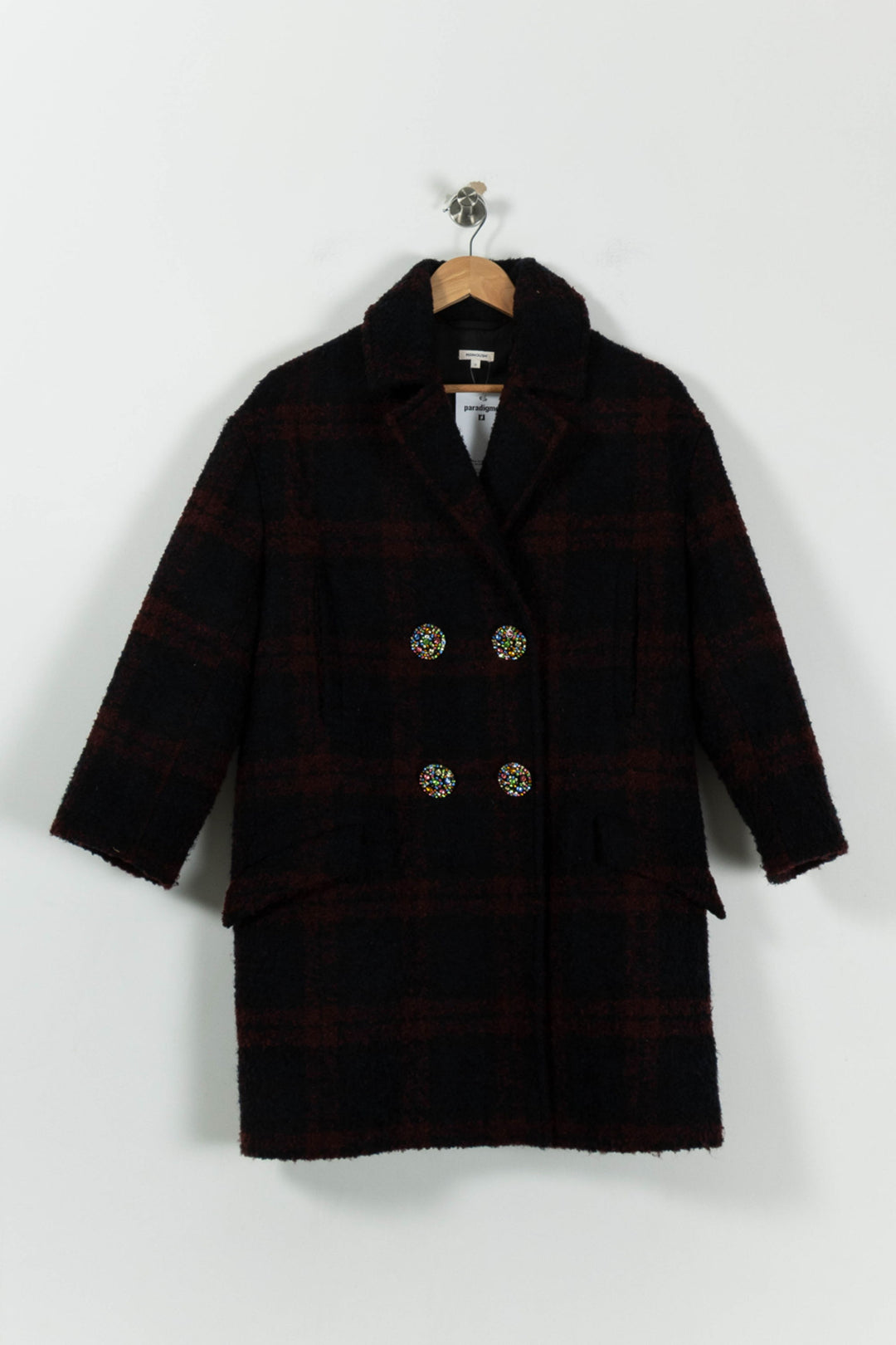 Manteau Long Bordeaux et Noir - Taille S/36 de la marque Manoush | PARAD94912 - Vendu par Paradigme - Image 2