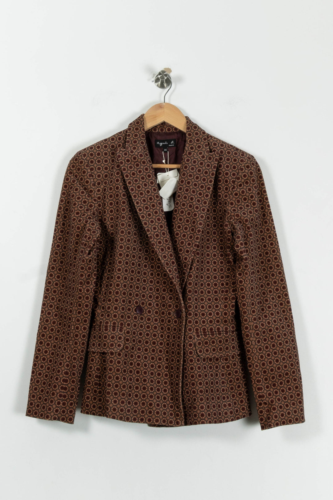 Blazer Bordeaux et Marron - Taille S/36 de la marque Agnès b. | PARAD94926 - Vendu par Paradigme - Image 2