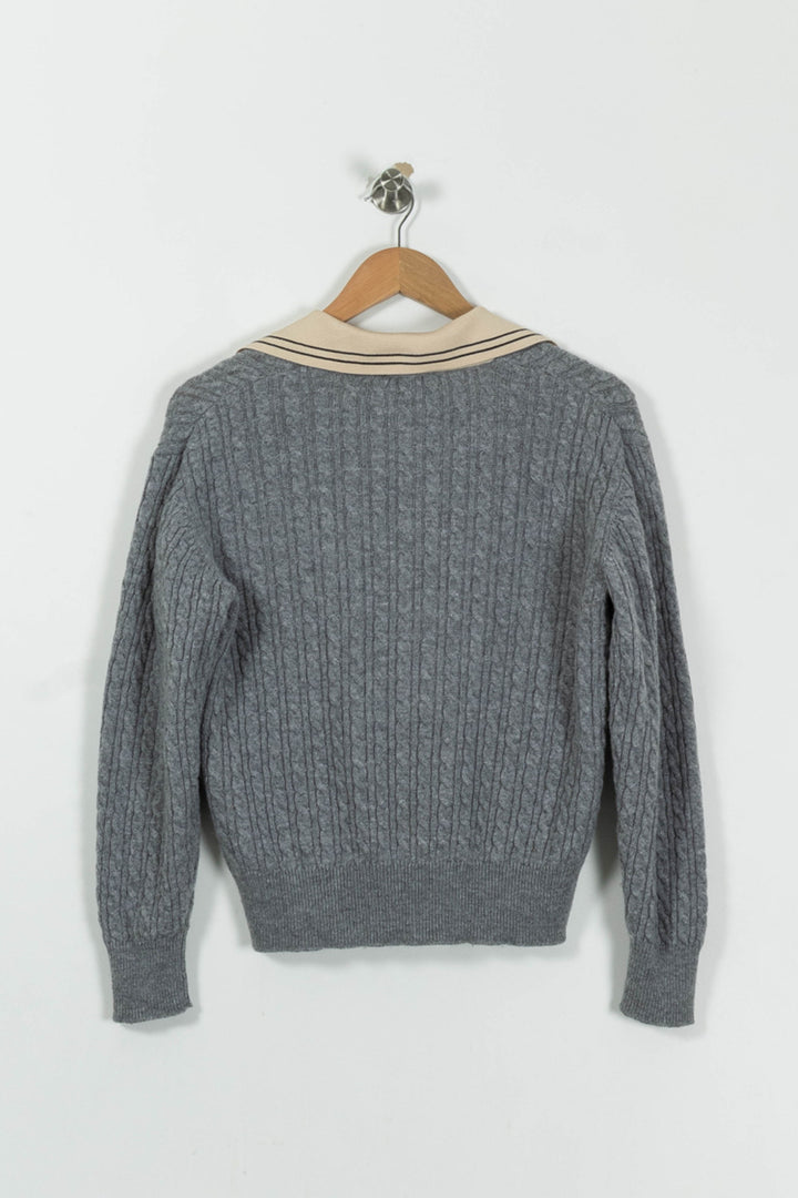Pull Gris et Beige - Taille XS/34 de la marque Sandro | PARAD94933 - Vendu par Paradigme - Image 4