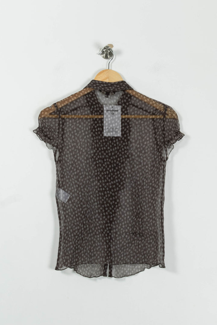Chemisier Marron - Taille S/36 de la marque Tara Jarmon | PARAD94935 - Vendu par Paradigme - Image 4