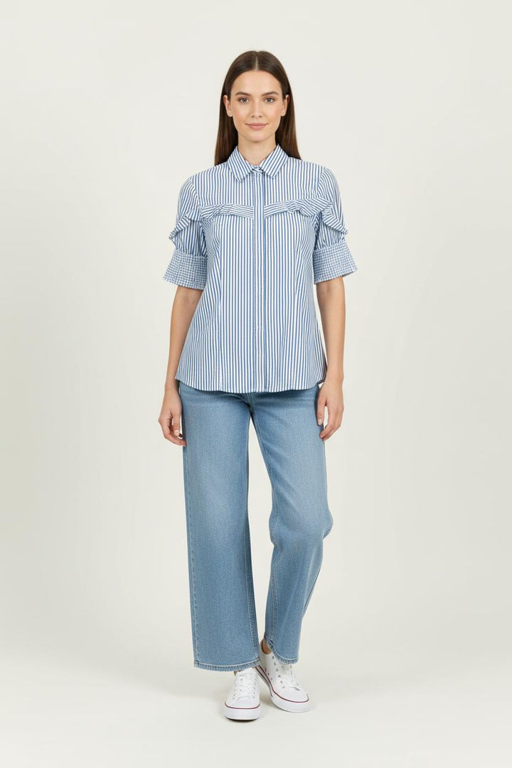 Chemise Rayée Bleue et Blanche - Taille S/36 de la marque Liu Jo | PARAD94939 - Vendu par Paradigme - Image 1