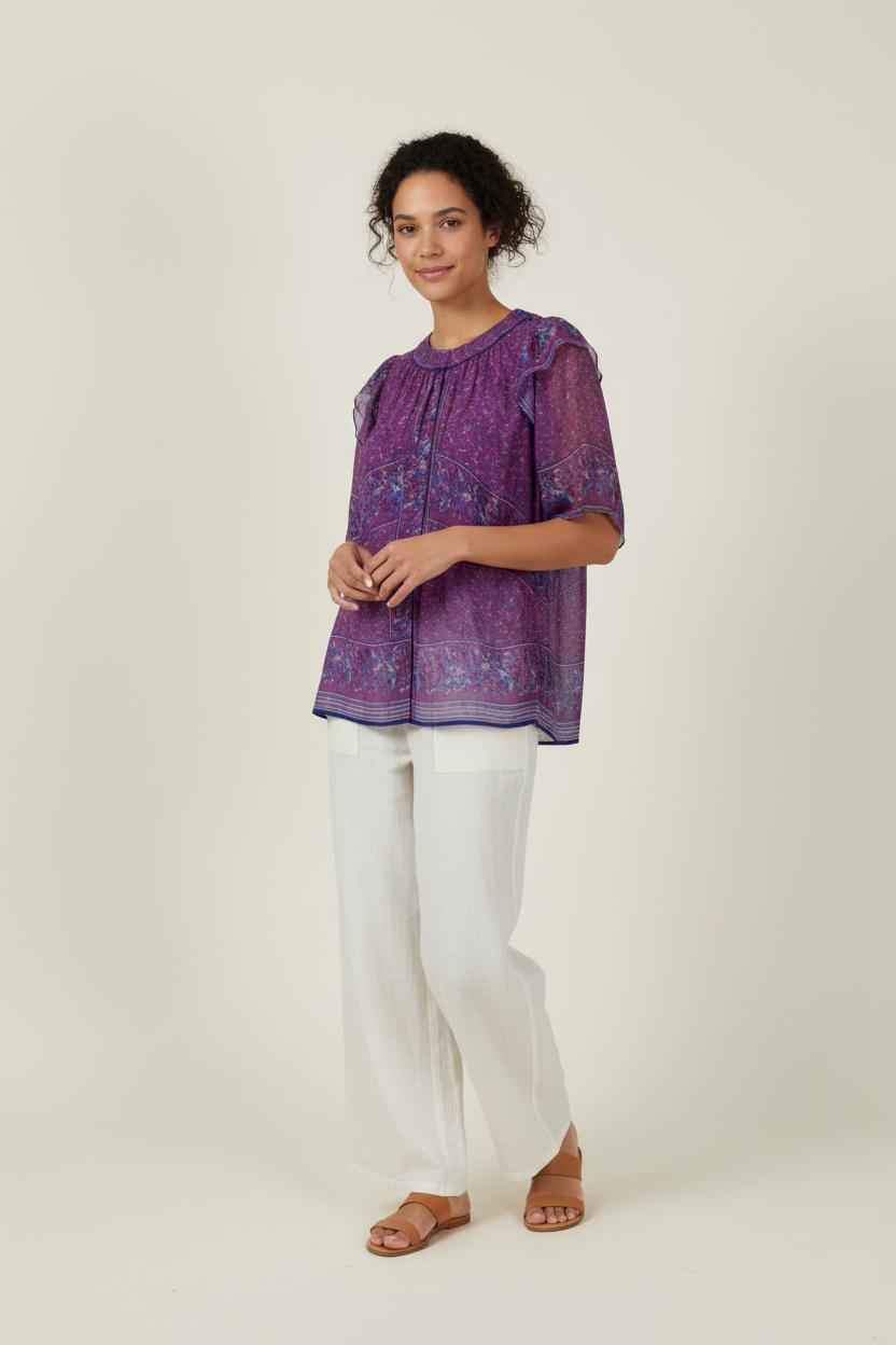 Blouse Violet et Bleu - Taille S/36 de la marque ba&sh | PARAD94944 - Vendu par Paradigme - Image 1