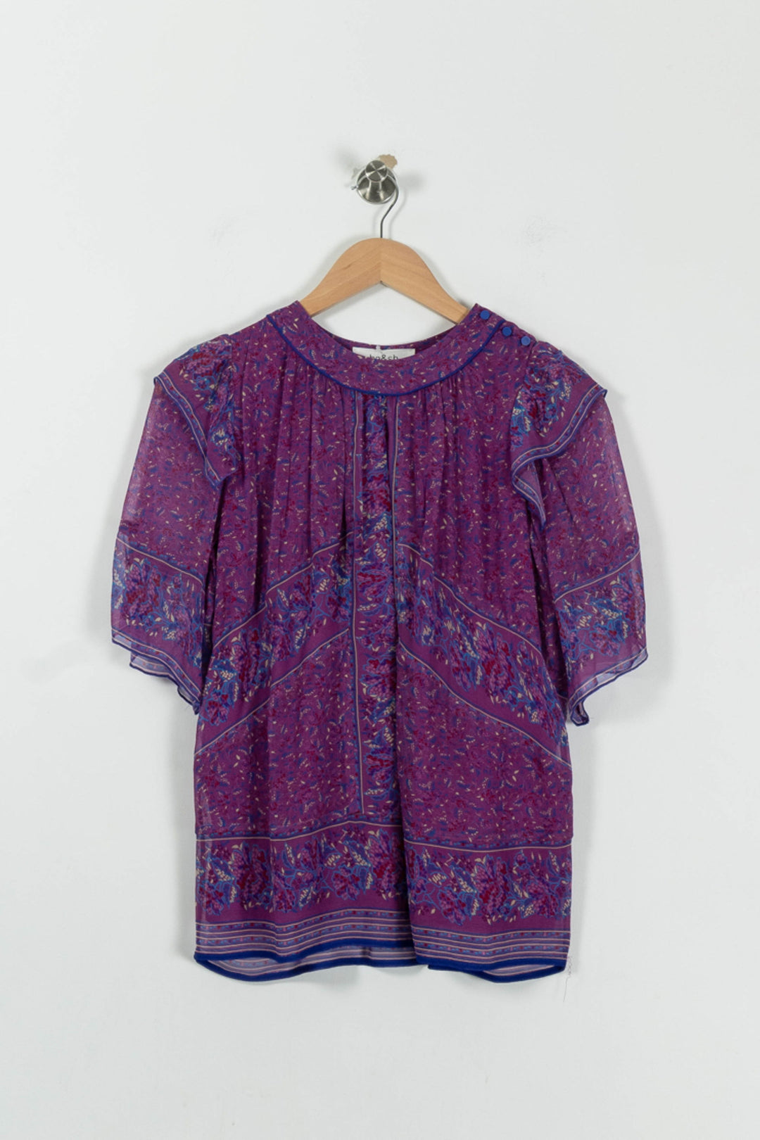 Blouse Violet et Bleu - Taille S/36 de la marque ba&sh | PARAD94944 - Vendu par Paradigme - Image 2