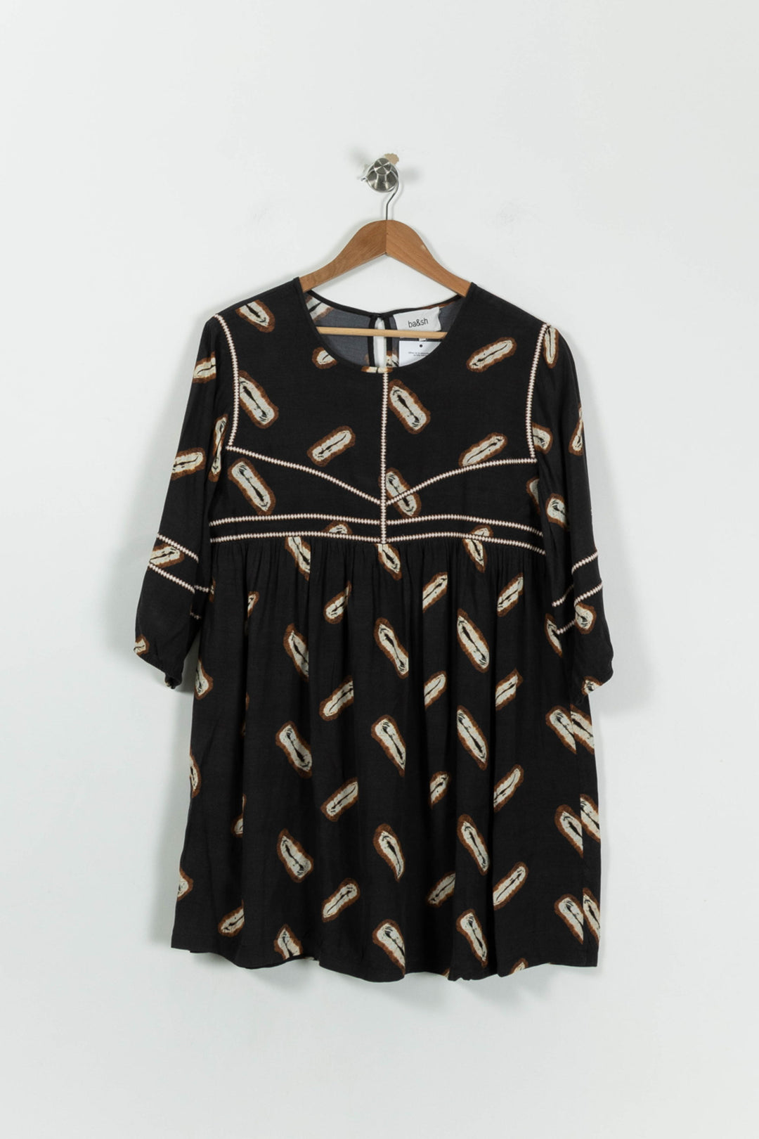 Robe Courte Noire et Beige - Taille M/38 de la marque ba&sh | PARAD94948 - Vendu par Paradigme - Image 2