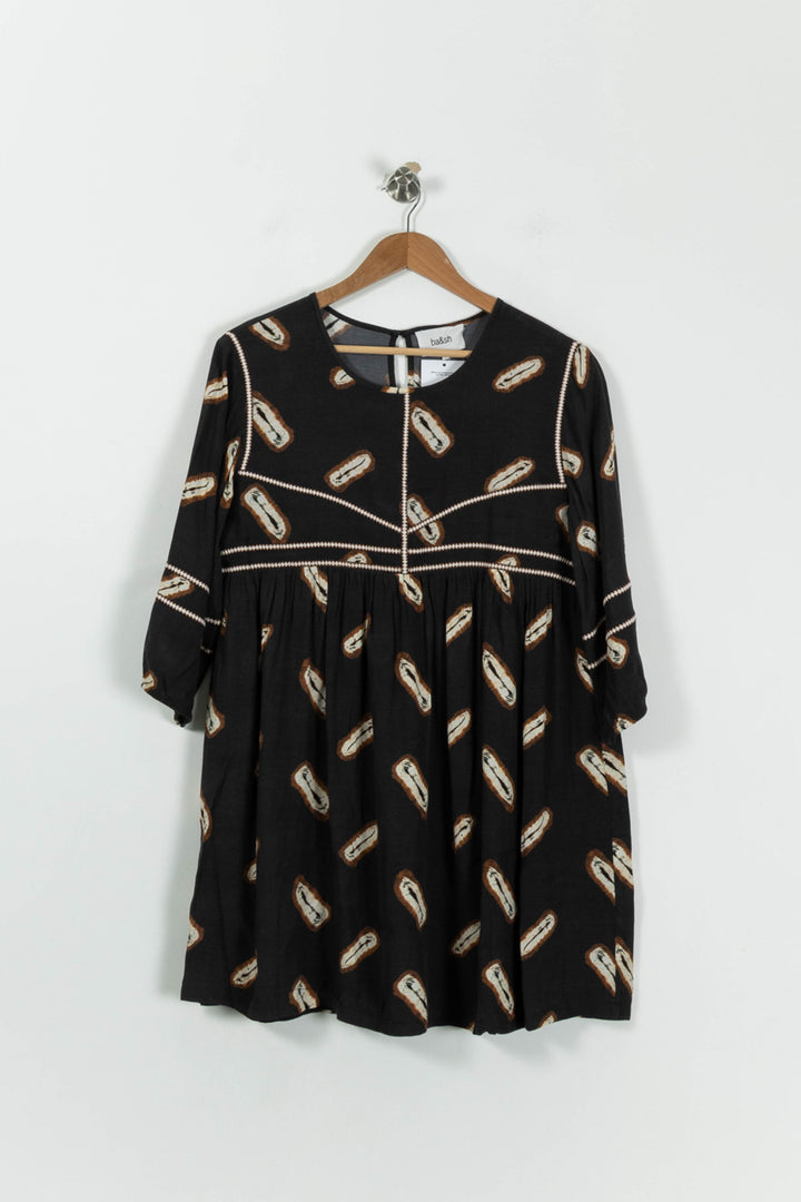 Robe Courte Noire et Beige - Taille M/38 de la marque ba&sh | PARAD94948 - Vendu par Paradigme - Image 2
