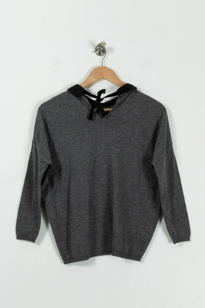 Pull Gris et Noir - Taille XS/34 de la marque Kookai | PARAD94966 - Vendu par Paradigme - Image 4