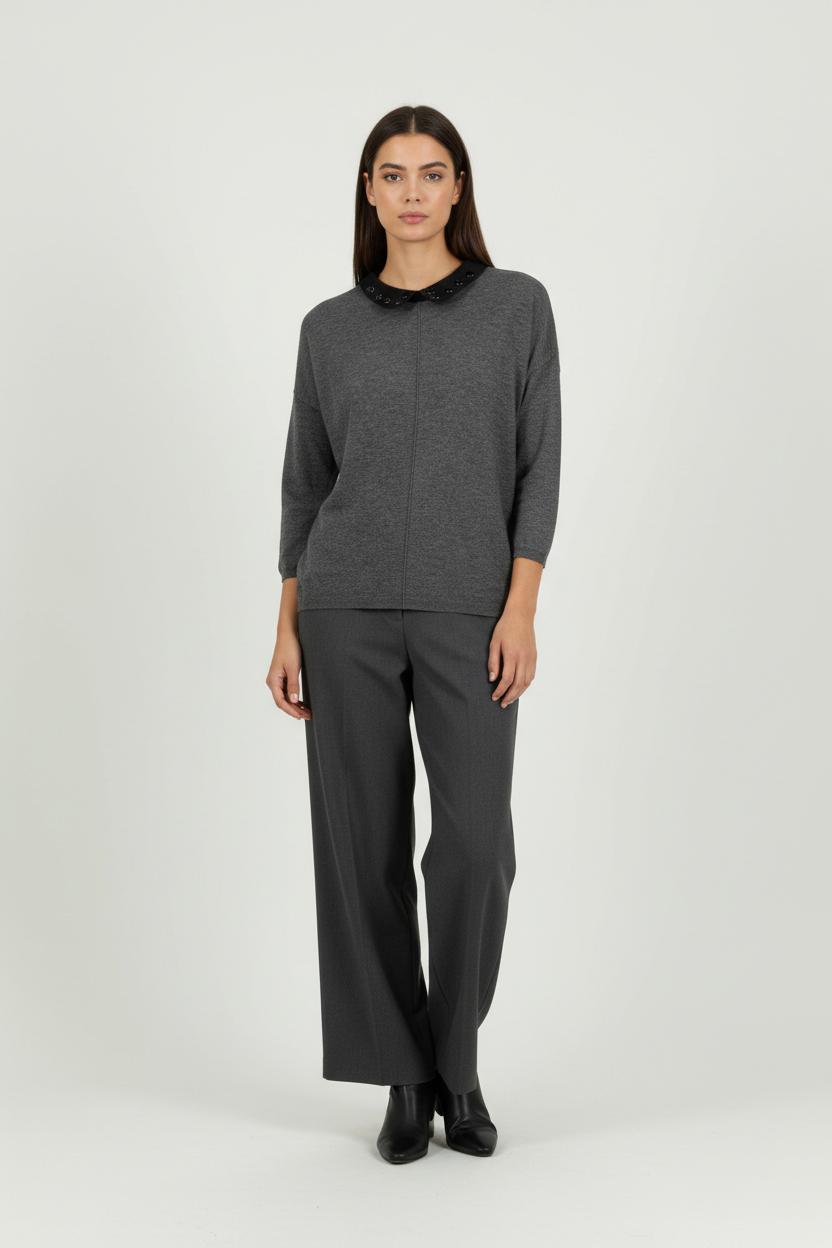 Pull Gris et Noir - Taille XS/34 de la marque Kookai | PARAD94966 - Vendu par Paradigme - Image 1