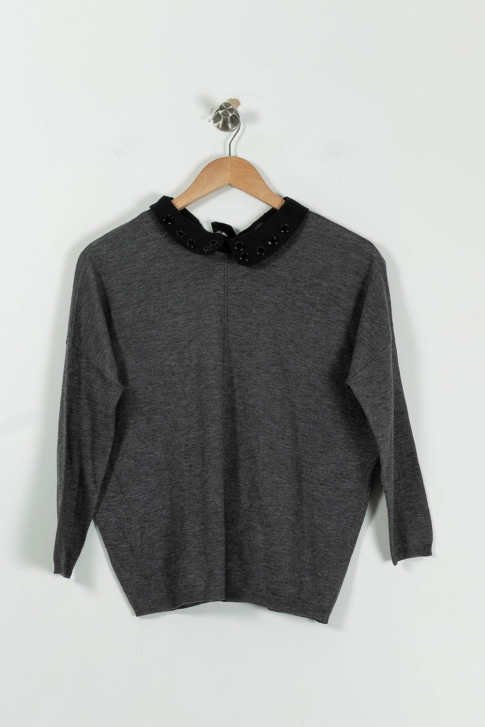 Pull Gris et Noir - Taille XS/34 de la marque Kookai | PARAD94966 - Vendu par Paradigme - Image 2
