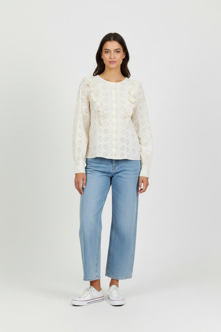 Blouse Brodée Beige - Taille S/36 de la marque Sézane | PARAD94969 - Vendu par Paradigme - Image 1