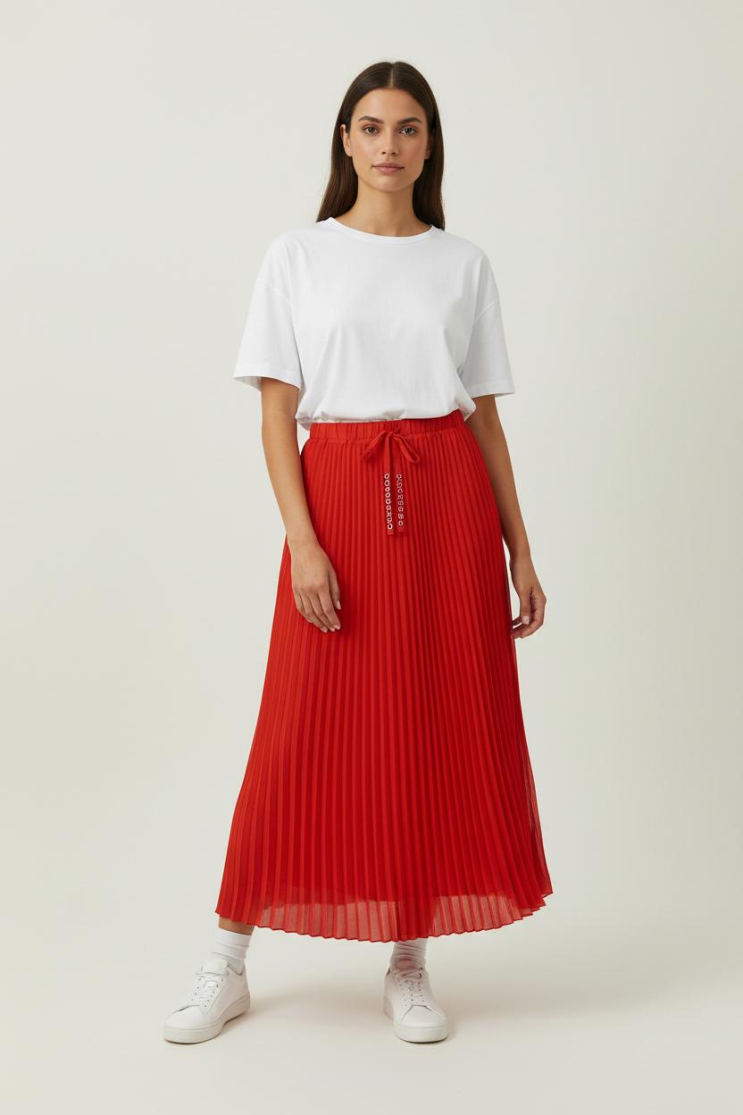 Jupe Plissée Rouge - Taille M/38 de la marque IKKS | PARAD94973 - Vendu par Paradigme - Image 1