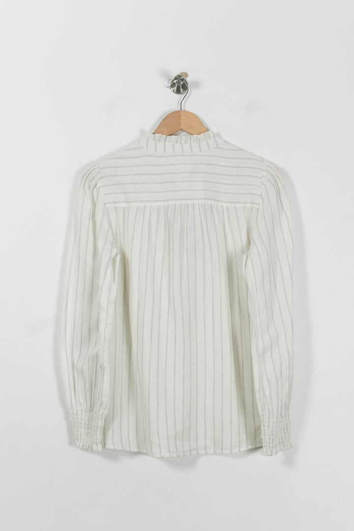 Blouse Rayée Beige - Taille M/38 de la marque Maison 123 | PARAD94975 - Vendu par Paradigme - Image 4