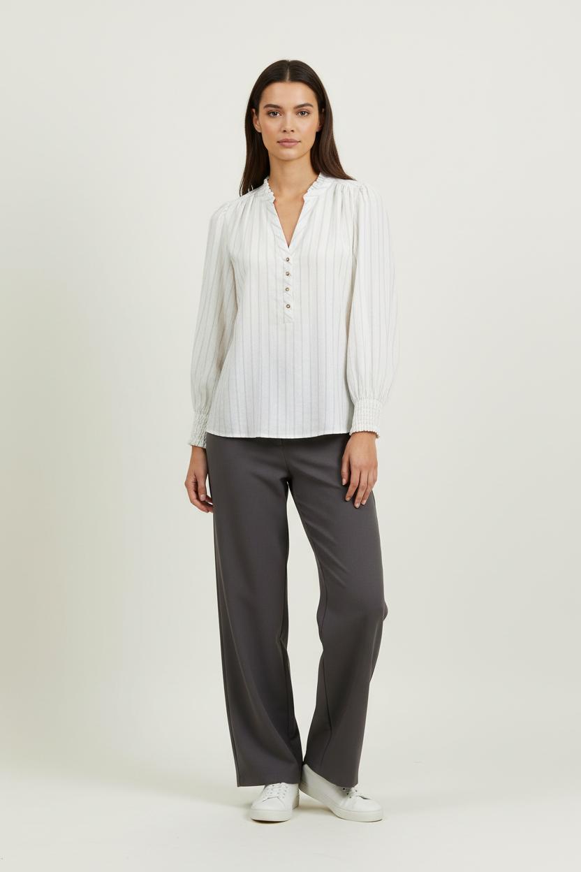 Blouse Rayée Beige - Taille M/38 de la marque Maison 123 | PARAD94975 - Vendu par Paradigme - Image 1