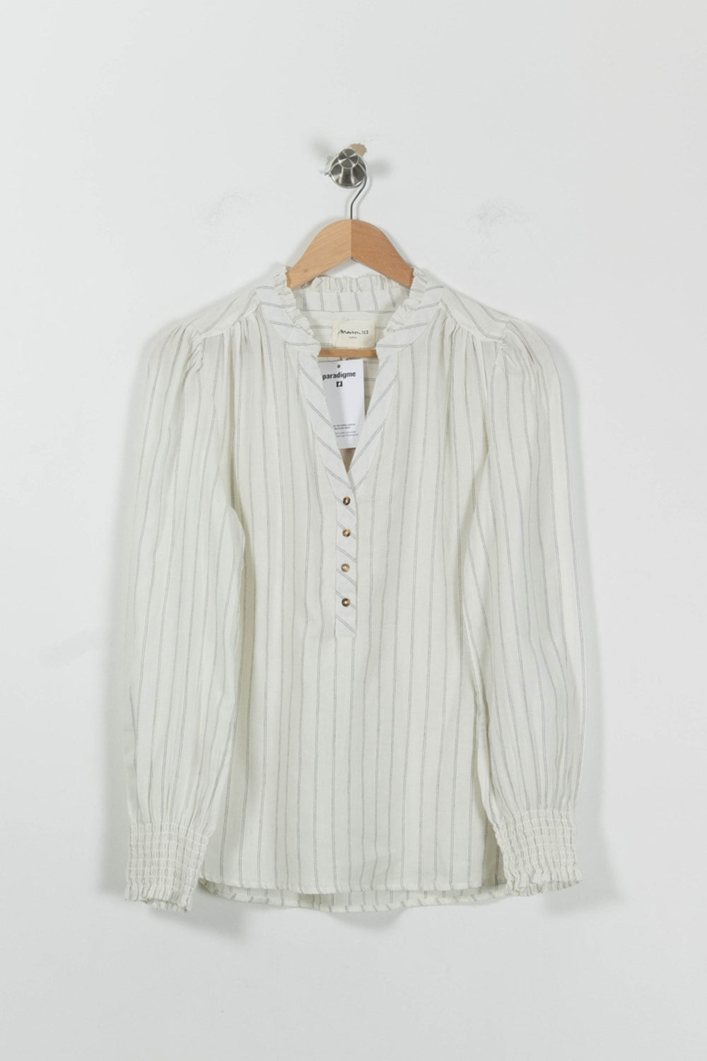 Blouse Rayée Beige - Taille M/38 de la marque Maison 123 | PARAD94975 - Vendu par Paradigme - Image 2